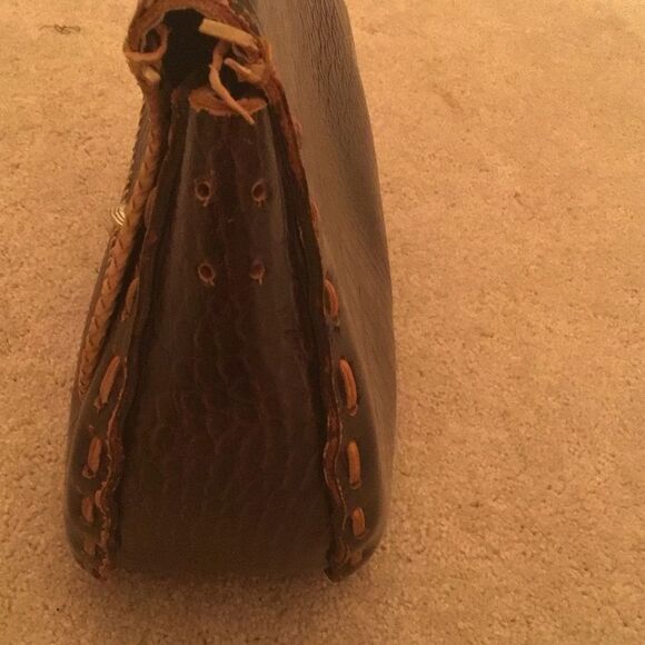 Vintage Hand Tooled Brown Leather Shoulder Handbag Purse- READ all - Picture 4 of 6